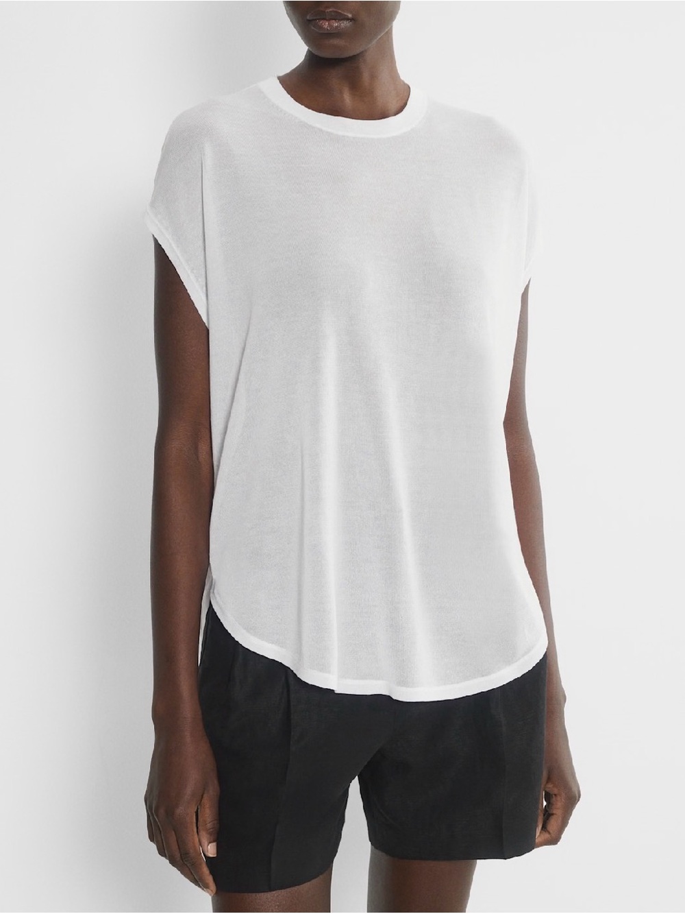 Aritzia Babaton Switchboard Sleeveless Knit Top White Modal NWT Medium